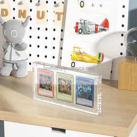 Card Display Case Transparent Card Display Clear Card Stands 35PT Acrylic Triple Cards Frames for Standard Cards
