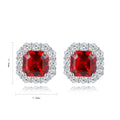 Lanphear Best Selling Classic S925 Silver Stud Earrings Personalized Simple Lab Grown Ruby Fine Jewelry for Anniversary Gift
