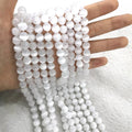 Rare Moroccan Selenite Natural Cat Eye Gemstone Beads Fashion Pearly White Crystal Healing Energy Beads for Jewelry Making