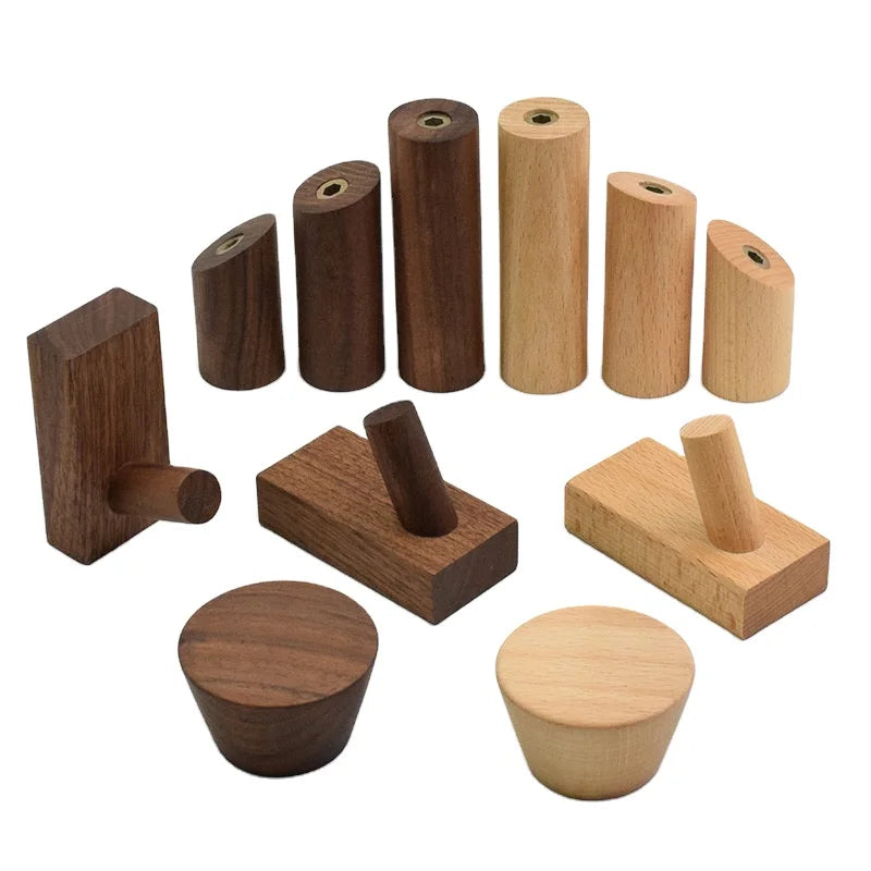Beech Wood Black Walnut Wooden Wall Mounted Coat Hook