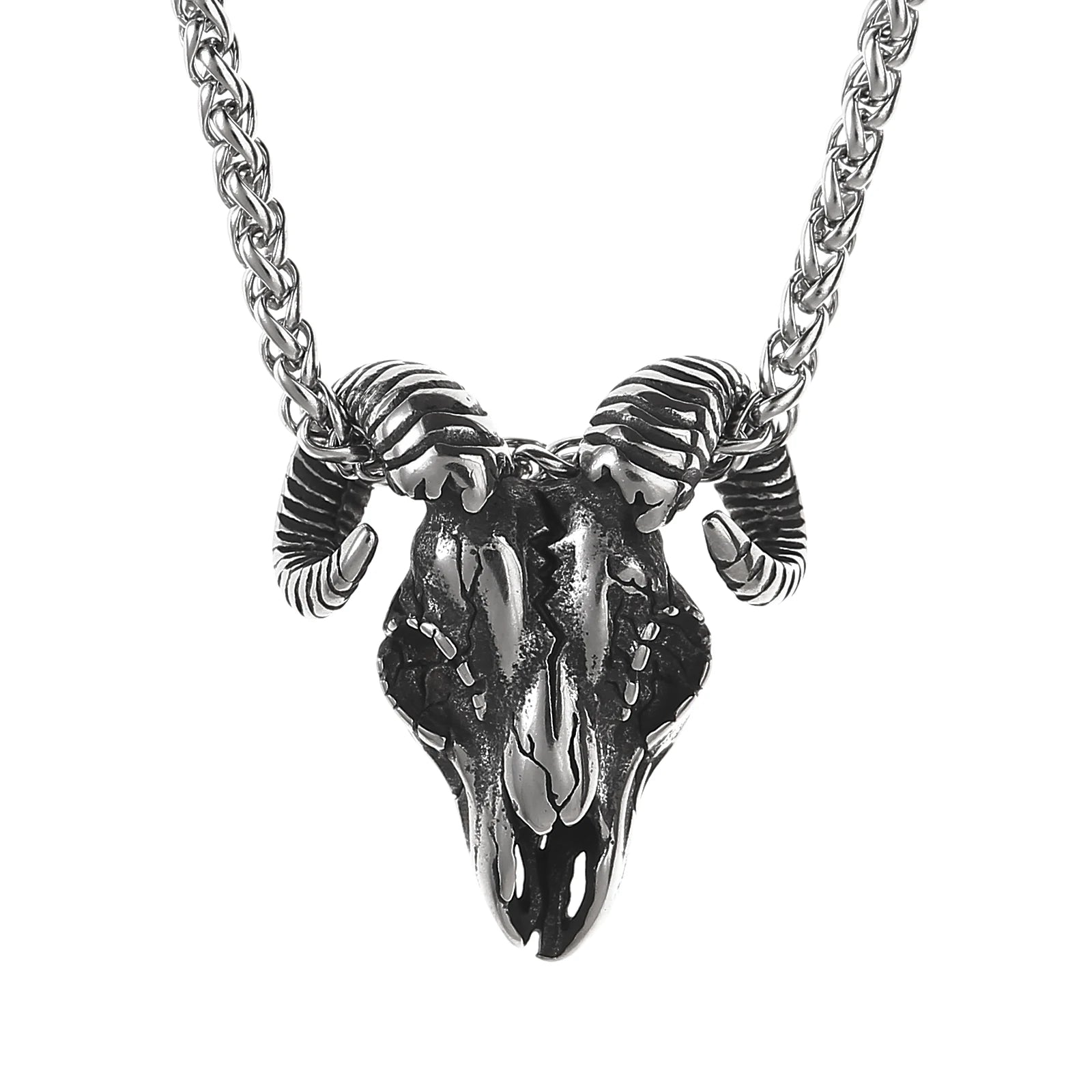 Viking Souvenir Stainless Steel Necklace Men's Viking Necklace Norse God Thor Goat Necklace Viking Jewelry