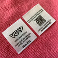 Super Quality Printing Double Sides Washing Care Satin LabelQR Code logo Top Sewing Clothing Inside Tag