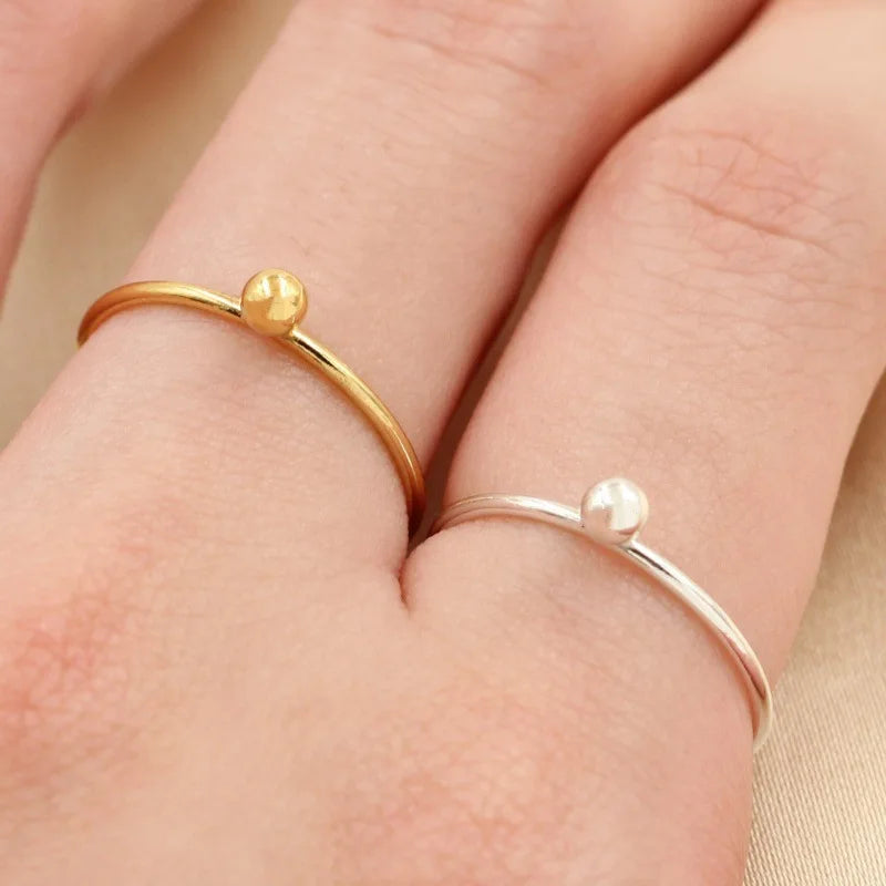 High Quality 14K Gold Filled 3mm Ball Simple Ring Gold Jewelry Minimalist Knuckle Ring Gold Rings for Women
