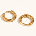 Dingran Fashion Women Jewelry 18k Gold Plated Classic Hoop Earrings Joyas De Acero Inoxidable Al Por Mayor