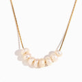 LUOYAN Korean Exquisite Collar Waterproof Stainless Steel 18K Gold Plated Necklace Vintage Natural Pearl Chic Charm Party Women