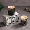 AIKUN Luxury Private Label Leopard Print Round Glass Jar Candle Essential Oil Scented Candles With Paper Box