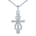 CZ 925 Sterling Silver Necklaces Cross Necklace for Women Lady