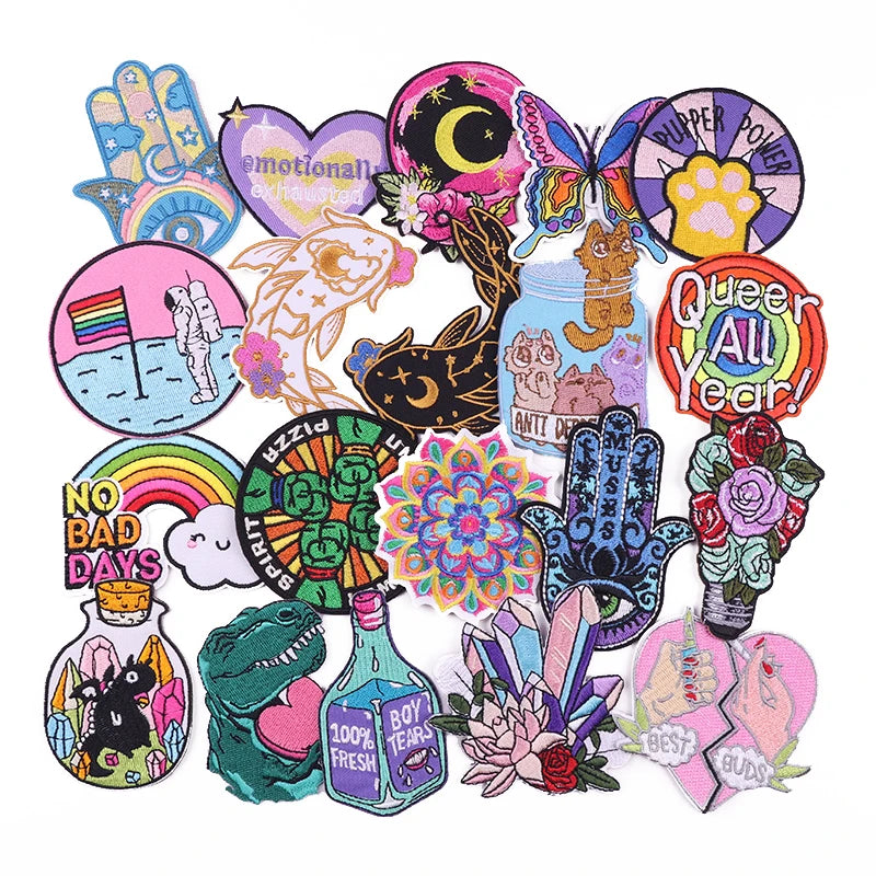 Multifarious Cartoon Iron on Embroidery Patches for Clothing Cowboy Howdy Patch Wholesale Custom Embroidered Patches