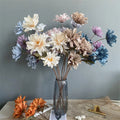 C-AD003 Wholesale High-quality Artificial 4 Heads Silk Dahlia Flowers Branch for Wedding Home Party Decoration