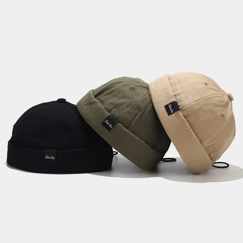 Wholesale Customizable Brimless Caps Label the Letters Warm Fashion Satin Gear Adjustable Embroidery logo Brimless Caps