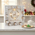 Luxury Handmade Laser Engraved LED Lighting Eco-Friendly Christmas Wooden Advent Calendar 24 Drawers Reindeer Pine Pattern