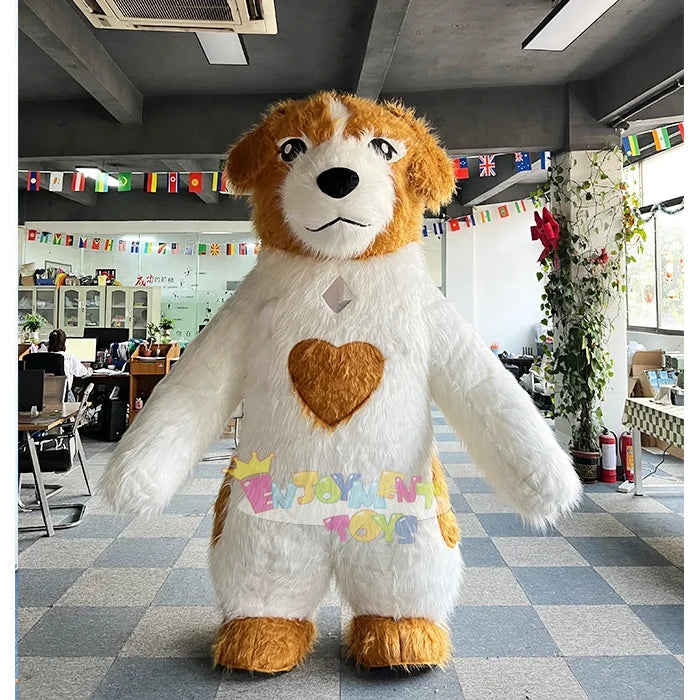 Enjoyment CE Inflatable Long Fur Dog Mascot Costume for Adults Inflatable Costumes for Sale