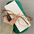 0541 Retro Oversized Round Metal Glasses Frame Women Clear Anti Blue Ray TR90 Eyeglasses Frame  Men Optical Frame