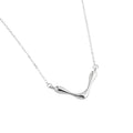 925 Sterling Silver V Shape Chain Necklace Pendant Charm Bar Fine Jewelry for Women Gifts for Her