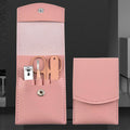 Rose Gold Manicure Set Nail Clippers Pedicure Kit -4 Pieces Stainless Steel Nail Care Tools with Portable Leather case