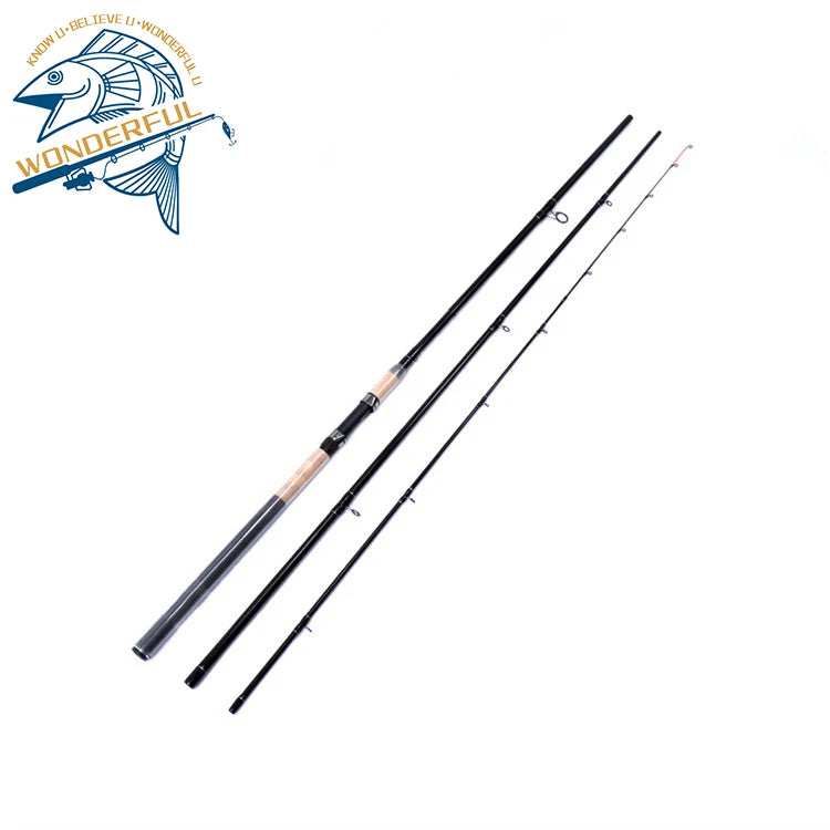 3.9m 2 Sections Carbon Fiber Super Hard Freshwater Long Cast Spinning Fish Rod