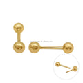 New Arrival 14K Pure Gold Earring Simple Classic Yellow Gold Ball Earrings Wholesale