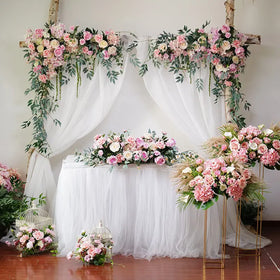 L06417 Wedding Themes Set Beautiful Mariage Decoration Arches Colorful Flowers Ball Row Table Wedding Centerpiece Flower