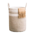 Large Foldable Woven Cotton Rope Laundry Hamper Handles Customizable Color Decorative Storage Basket for Bedroom Living Room