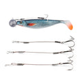 Sea Fishing Stainless Steel Pike Hook Set with 7.5cm Wire Leader Pike Stinger Rig Hook