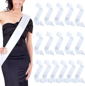 RubySub White Satin Sublimation Birthday Sash Bridesmaid Sash Party Shoulder Straps Welcome Belt