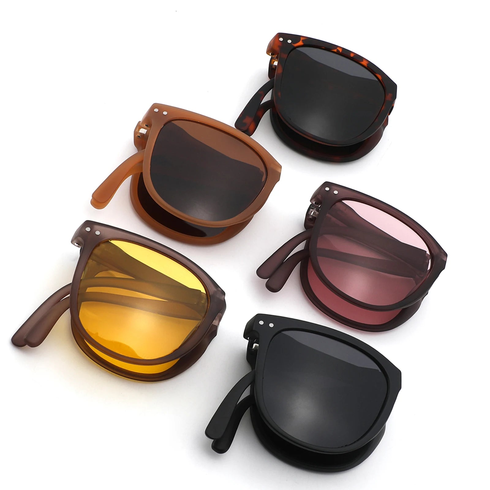 Factory Stock Oem Custom Logo TR90 Folding Glasses 2025 Foldable Sunglasses Polarized Lenses Frames Tac Sun Glasses