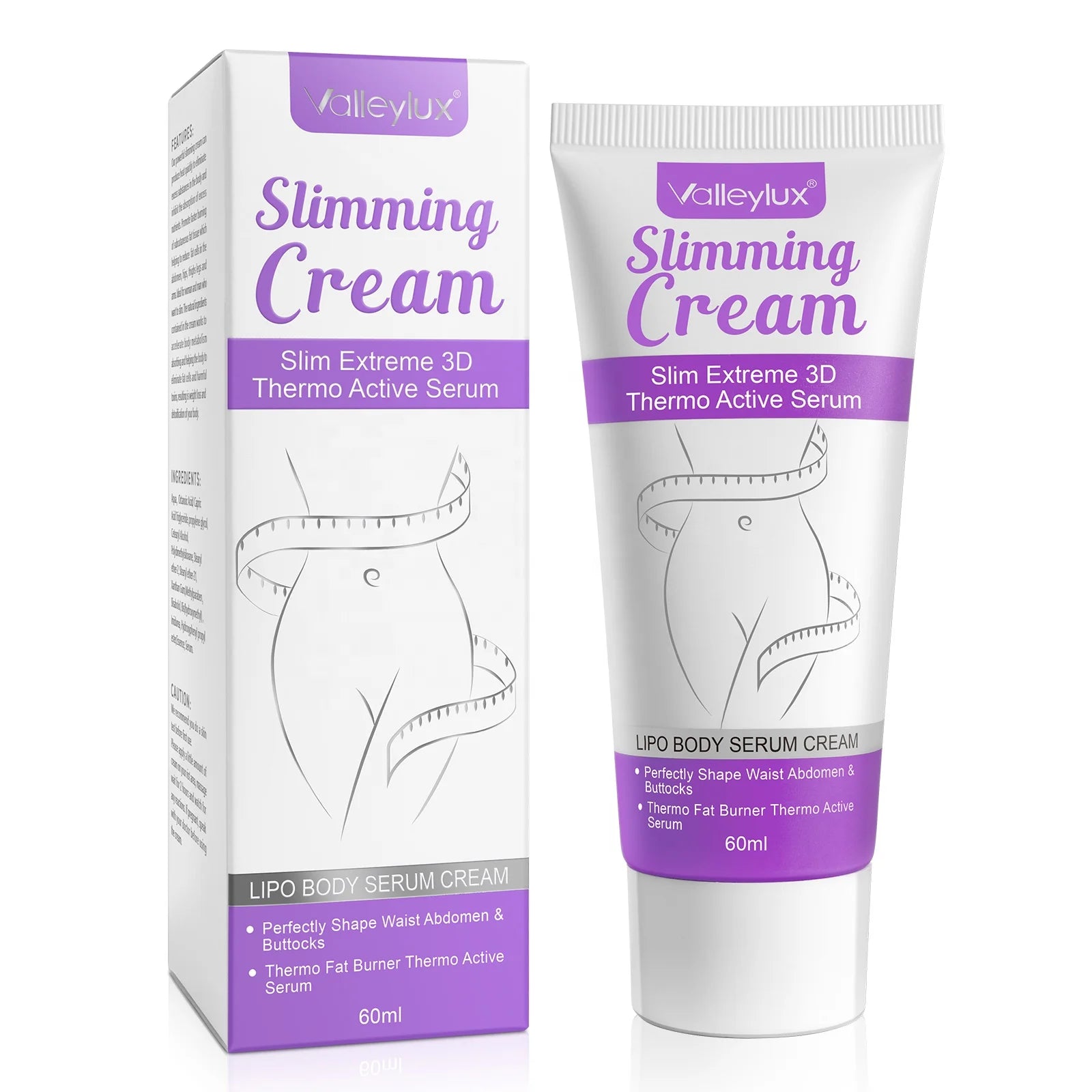 Vallylux 60ml Natural Organic Slimming Cream Fat Burning Weight Loss Hot Gel Waist Stomach Slimming Cream