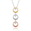 QX CUSTOM OEM Fine Jewelry Dainty 18k Rose Gold Plated 925 Silver Cubic Zircon Round Pendant Fashion Necklaces for Women