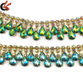 Carnival Costume Trims with AB Crystals Rhinestone Tassel Chain for Garments Shoes Bags Decoration