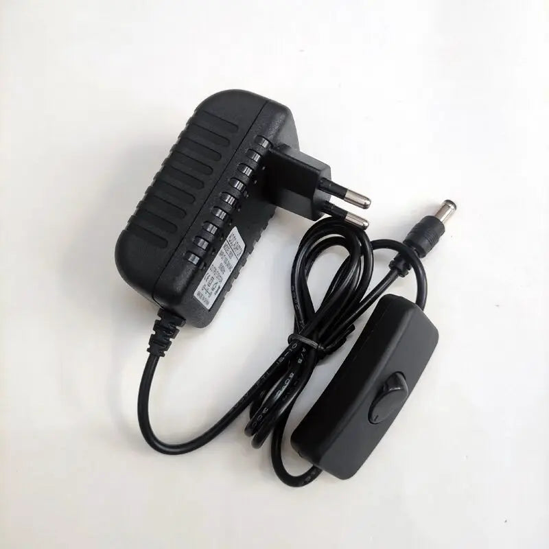 Transformer DC 12V 2A 24W Power Supply DC5.5x2.1mm Male Connector Cable With Switch Power Adapter EU Plug for LED Strip Lights