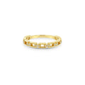 LOZRUNVE 925 Silver 14k Gold Rectangle Link Stackable Ring for Women