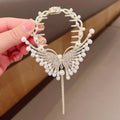 Head Ornament Tassel Shark Clip Hair Claw Catch Clips Back Head Angel Wings Pearl Rhinestone Ponytail Hairpin