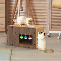 New Eco-Friendly Durable Double Layer Cat Scratcher Toy Sustainable Cardboard Nest Bell Cat Trees Scratcher