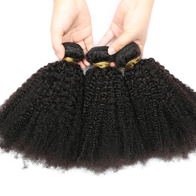Lady Corner 100% Human Hair Weft Indian Raw Curly Afro Kinky Bulk Hair Dyed Long Braid Hair