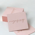 Custom Size Rose Gold Foil pink Business Card with Foil Edge Small square Business Card for Thank You Supporting My Business
