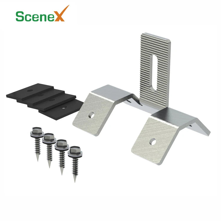 Stainless Steel 304 Anodized Surface Solar Roof Hook with 10-Year Warranty and 60m/s Wind Load for Trapezoidal Metal Roof Mount