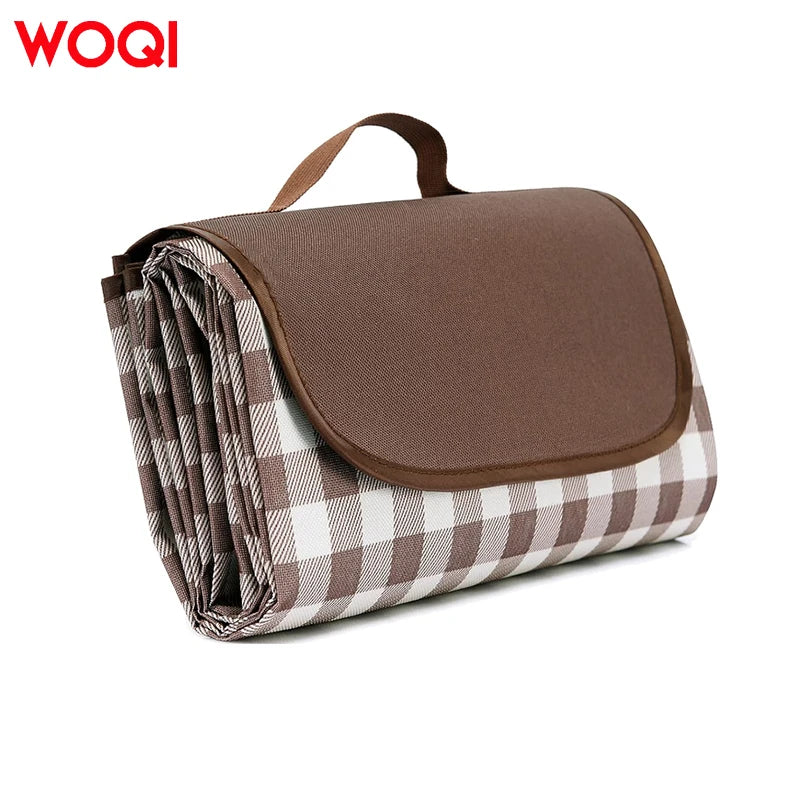 WOQI Custom Design Portable Travel Camping Beach Picnic Mat High Quality Waterproof Outdoor Rug Made Oxford Material Custom Logo
