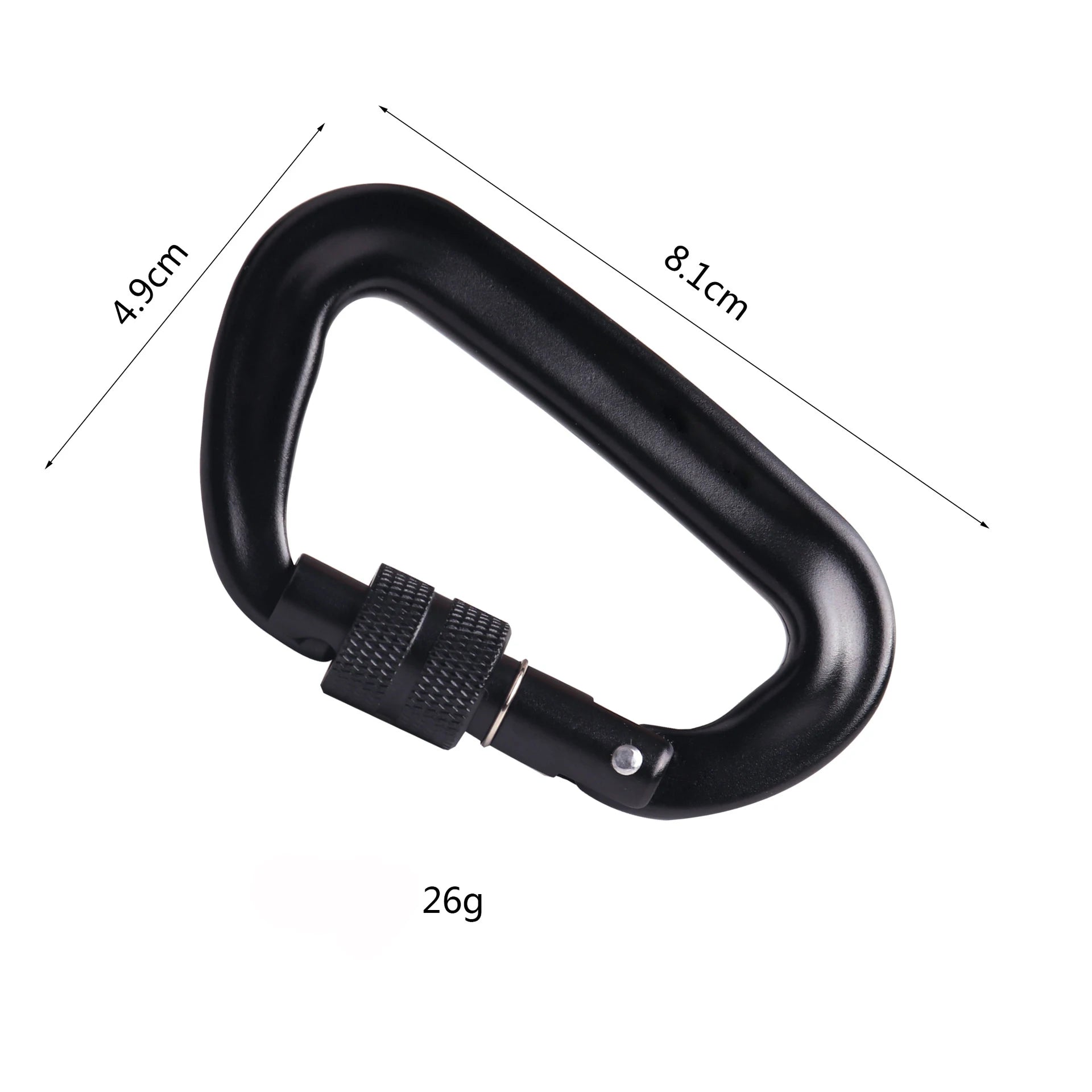 Locking D Shape Wire Gate Snap Hook Carabiner Small Aluminum 7075 Plain Finish Custom Logo Strong Colorful Climbing Mining Heavy