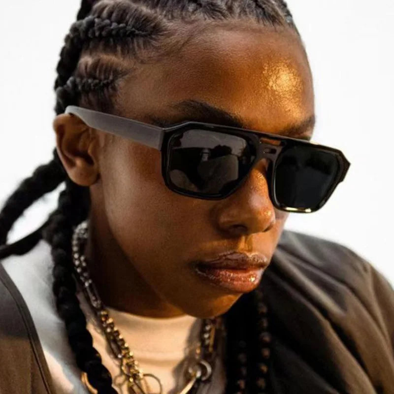 UNOC 2024 Classic Retro Square Sunglasses for Men Luxury Oversized Plastic Custom Logo Designer Brand Fashion Frames PC Material