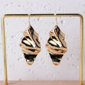 Wholesale European American Exaggerated Bold Irregular Rhombus Shiny Metal Brass Geometric Drop Earrings for Women