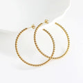 Wholesale Fashion 50mm Large 18K Gold Plated Stainless Steel Twisted Rope Hoop Earrings Jewelry for Women