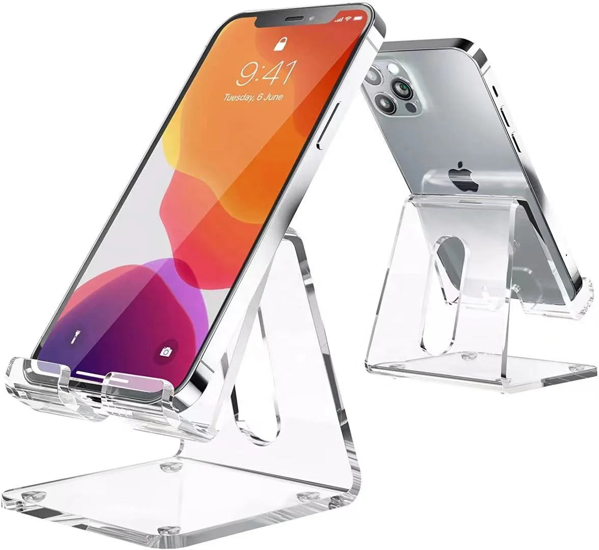Modern Clear Transparency Acrylic 4mm for Polished Phone Stand Customized Logo Eco-Friendly Display Rack Home Use Factory