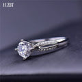 Silver 925 Original Brilliant Cut 1 Carat Pass Diamond Test D Color Moissanite Infinite 4 Prongs Ring for Women Fine Jewelry