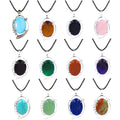 Natural Stone Eye Pendant Necklace 40x27mm Retro Vintage Created Drop Style Statement Party Chakra Crystal Gemstone
