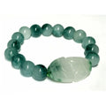 Chinese Topaz Natural Green Jade Beads PiXiu Bangles Feng Shui Lucky Wealth Pixiu Bracelet
