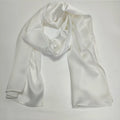 Wholesale 12MM White Silk Satin Scarf 100% Pure Silk Plain White Silk Scarf for Dyeing