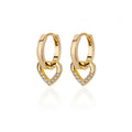 YWXS Gold Plated Jewelry 18k Earrings Diamond Heart Hoop Earrings Womens Earrings Trendy