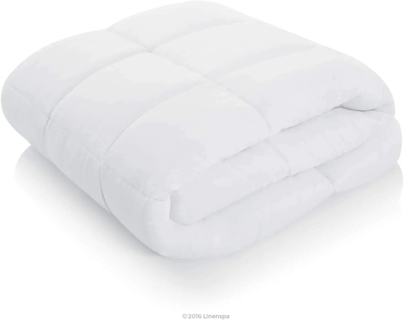 White Alternative Quilted Comforter Corner Duvet Tabs Hypoallergenic Plush Microfiber Fill Waterproof Anti-UV Machine Hotel