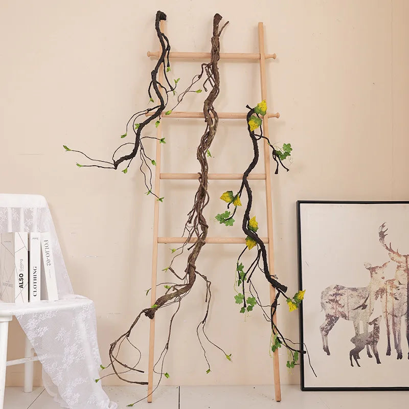 Decorative Wholesale Simulation Grape Leaf Rattan Wicker Tree Branches Thick Rattan Dry Vine Rattan for Garden