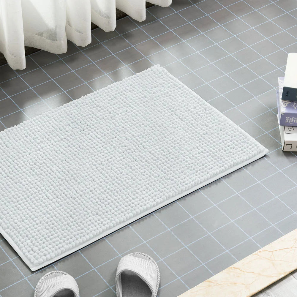 Extra Soft Luxury Solid Chenille Shag Bath Rug Slip-Resistant Eco-Friendly Fast Dry Machine-Washable for Bathroom